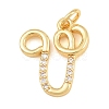 Brass Micro Pave Clear Cubic Zirconia Pendants CU-CBA7939-01V-G-1