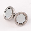 Tarnish Resistant Round 304 Stainless Steel Magnetic Clasps with Loops STAS-N014-01-8mm-2