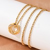 304 Stainless Steel Crystal Rhinestone Hexagon Pendant Necklaces for Women NJEW-F339-04G-5