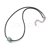 Natural Mixed Stone & Glass Seed Beads Cluster Flower Pendant Necklaces NJEW-MZ00095-5
