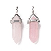 Natural Rose Quartz Pointed Pendants G-K329-52P-3