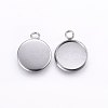 Tarnish Resistant 304 Stainless Steel Pendant Cabochon Settings STAS-I095-26P-B-1