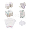 210Pcs Marble Pattern Paper Hair Ties & Earring Display Card Sets CDIS-FW0001-03-2