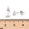 925 Sterling Silver Clear Cubic Zirconia Stud Earrings EJEW-Q032-01F-P-5