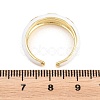 Brass Enamel Cuff Open Rings RJEW-P190-01G-01-5