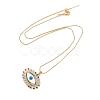 Rack Plating Brass Colorful Cubic Zirconia Eye Pendant Box Chain Necklaces NJEW-P317-02G-2