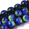 Handmade Silver Foil Glass Lampwork Beads Strands FOIL-T003-03B-1