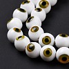 Handmade Evil Eye Lampwork Round Bead Strands LAMP-L055-8mm-29-5