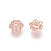 Brass Micro Pave Cubic Zirconia Fancy Bead Caps ZIRC-K080-05RG-1