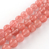 Cherry Quartz Glass Beads Strands X-G-R342-8mm-16-1