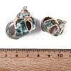 Electroplated Golden Brass Edged Natural Spiral Shell Pendants SSHEL-Q101-02-3