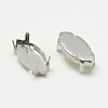 Non-Tarnish 201 Stainless Steel Sew on Prong Settings STAS-T032-04-9x18mm-2