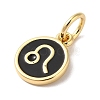 Real 18K Gold Plated Brass Enamel Charms KK-L216-001G-H01-2