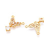 Brass Micro Pave Cubic Zirconia Pendants KK-N263-02G-2