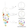 3Pcs 3 Colors Cotton Cord Wrapped Iron Moon Wind Chimes HJEW-BC0001-55-5