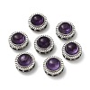 Brass Pave Natural Amethyst Multi-Strand Links KK-D366-01P-C-1