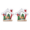 Christmas Theme Single-Sided Printed Wood Big Pendants WOOD-N005-65-1