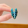 Leaf Shape Alloy Enamel Lapel Pins for Backpack Clothes JEWB-B037-02G-01-1