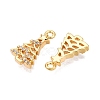 Christmas Theme Brass Micro Pave Clear Cubic Zirconia Pendants X1-KK-T073-19G-2
