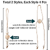 2 Sets 2 Style Hemp Rope Napkin Rings AJEW-GF0007-48-2