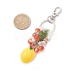 5Pcs Opaque Resin & Spray Painted Crackle Glass Keychains KEYC-JKC01343-4