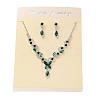 Horse Eye Alloy Rhinestone Necklaces & Stud Earring Sets for Women SJEW-U001-01P-06-2