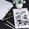 10Pcs 10 Styles PP Plastic Hollow Out Drawing Painting Stencils Templates DIY-GF0007-35-4