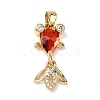 Brass Micro Pave Cubic Zirconia Pendants KK-K375-27G-2