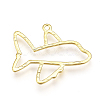 Rack Plating Alloy Open Back Bezel Airliner Pendants PALLOY-Q351-36G-FF-2