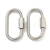Non-Tarnish 304 Stainless Steel Screw Carabiner Lock Charms STAS-C092-05G-P-1