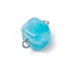 Dyed Natural Agate Cube Charms PALLOY-JF03964-5