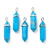 Natural Howlite Pointed Pendants G-M378-01P-A19-1