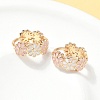 Daisy Brass Enamel Hoop Earrings for Women EJEW-G434-01G-02-2