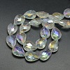 Electroplate Crystal Glass Teardrop Beads Strands EGLA-F067A-01-2