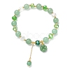 Natural Green Aventurine & Glass Beaded Stretch Bracelet BJEW-TA00308-1