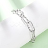 304 Stainless Steel Paperclip Chain Bracelets for Women Men BJEW-A048-01P-2