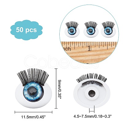 Nbeads 50 Pairs 4D ABS Doll Craft Cartoon Movable Eye DIY-NB0006-33-1