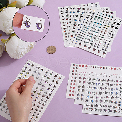 8 Sheets 8 Styles Eye Pattern Ceramics Clay Water Transfer Paper STIC-CP0001-16-1