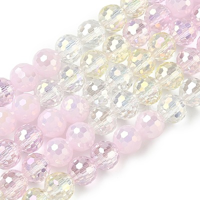 Electroplate Glass Beads Strands EGLA-D300-06-8mm-13-1