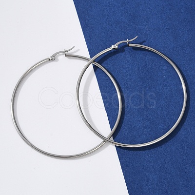 Tarnish Resistant 304 Stainless Steel Big Hoop Earrings EJEW-F105-02P-1