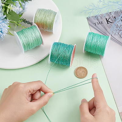 4 Rolls 4 Colors Ployester Braided Cord WCOR-AR0001-04A-1