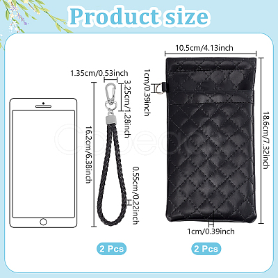 Imitation Leather Eyeglass Cases AJEW-WH0077-083A-1