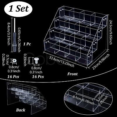 4-Tier Plastic Card Display Riser Stands ODIS-WH0030-236-1