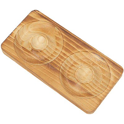 Beech Wooden Jewelry Bracelet Finger Ring Diplay Holder Tray ODIS-WH0010-02J-02-1