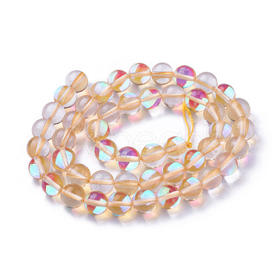 Synthetic Moonstone Beads Strands G-F143-8mm-15-1