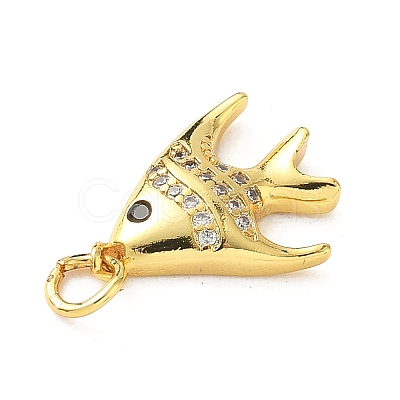 Brass Micro Pave Cubic Zirconia Pendants KK-I381-07G-02-1