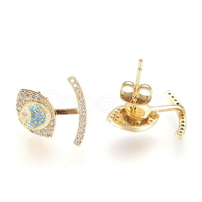 Brass Ear Studs EJEW-P157-07-NR-1