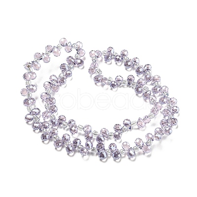 Electroplate Transparent Glass Beads Strands EGLA-P052-01A-PL04-1