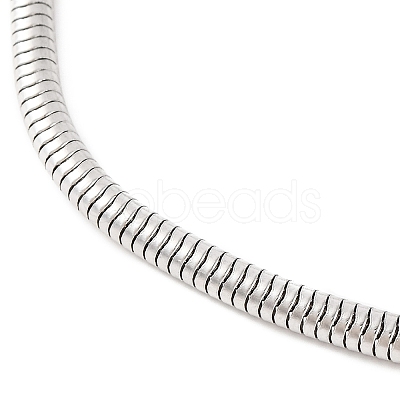 Tarnish Resistant 304 Stainless Steel Round Snake Chain Bracelets with Clasps BJEW-F472-01P-01-1