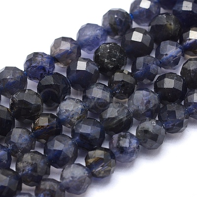 Natural Iolite Beads Strands G-O171-13-5mm-1